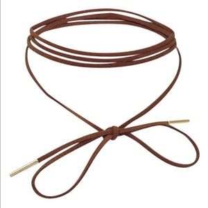 Brown Suede Wrap Chocker Necklace